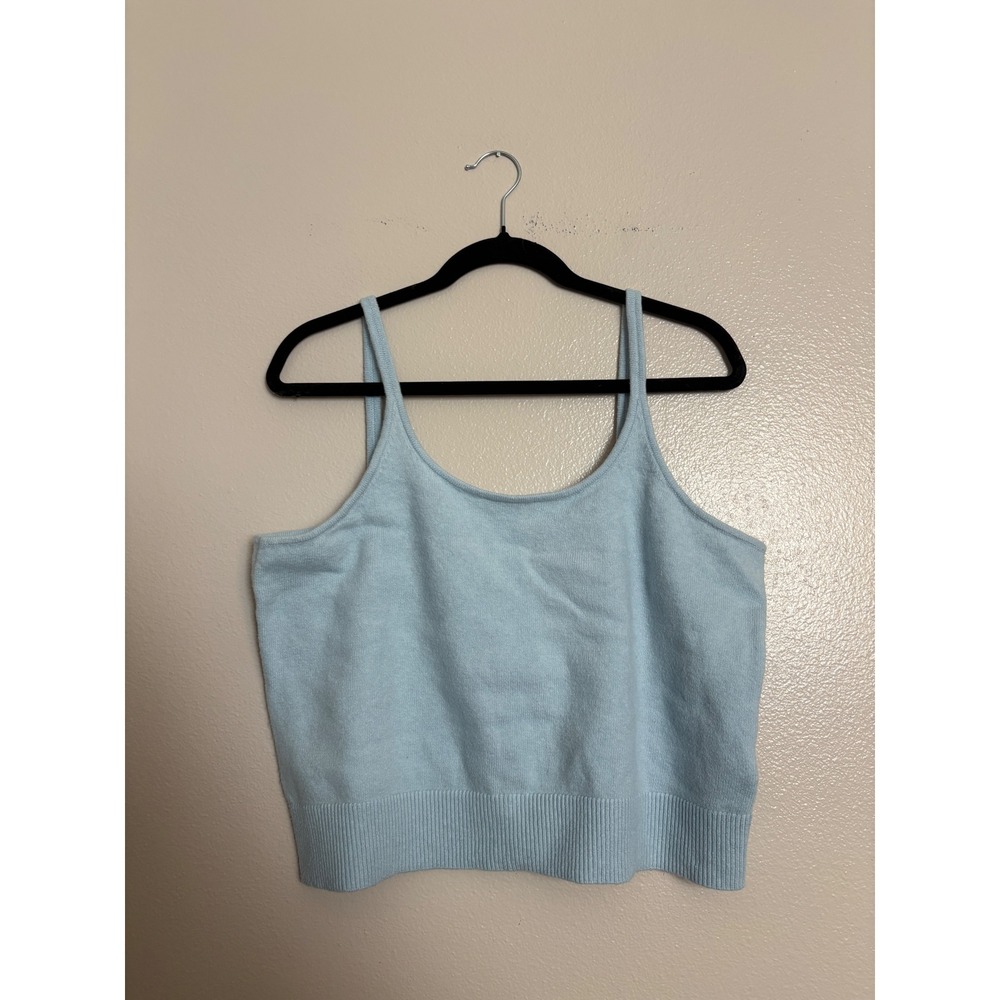 Old Navy Women's XL Light Blue Knit Sweater Cami Scoop Neck Ribbed Hem Tank Top